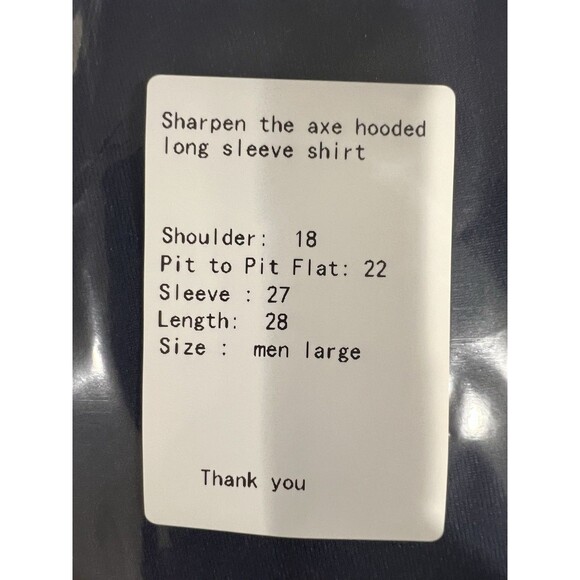 Sharpen The Axe Shirt Long Sleeve Hooded Men’s Large Blue Embroidered - Picture 10 of 10